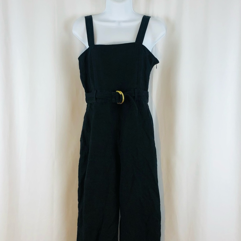 Los Angeles Atelier & Other Stories Linen wide-strap jump suit pockets 4 - Picture 14 of 16